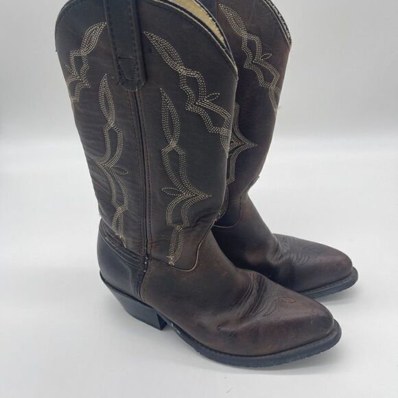 Iron Age Leather Boots Steel Toe Mid Calf Sz 6* Brown - Picture 3 of 8